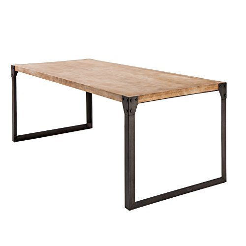 Invicta Interior Massiver Esstisch Factory Akazie teakgrau weiß gekälkt 200cm Holztisch Massivholztisch Küchentisch Tisch Akazienholz von Invicta Interior