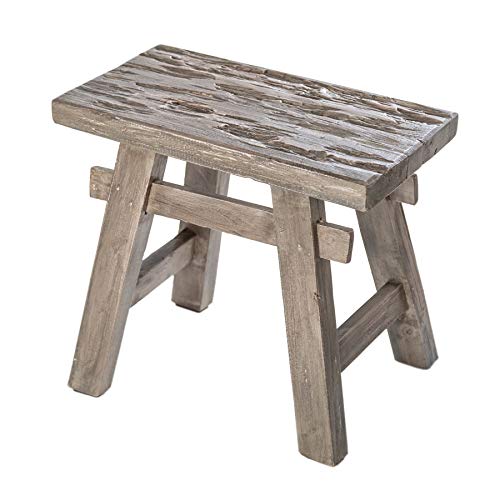 Invicta Interior Massiver Sitzhocker Hemingway 50cm grau Mahagoniholz Beistelltisch Holzhocker Schemel aus Massivholz von Invicta Interior