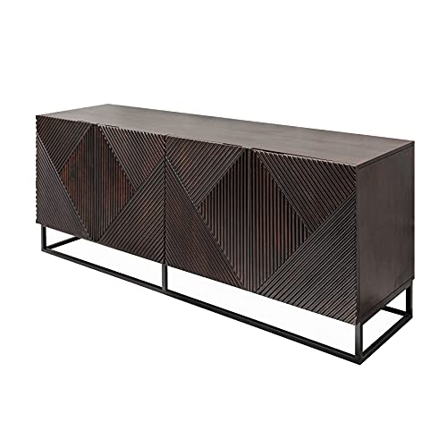 invicta INTERIOR Massives Sideboard CREATIVO 177cm Mangoholz aufwändige Front Retro Design Wohnzimmerschrank Kommode Anrichte von invicta INTERIOR