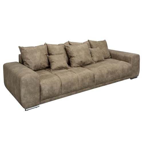 invicta INTERIOR Modernes XXL Sofa ELEGANCIA 285cm Taupe inkl. Kissen Bigsofa Couch mit Federkern von invicta INTERIOR
