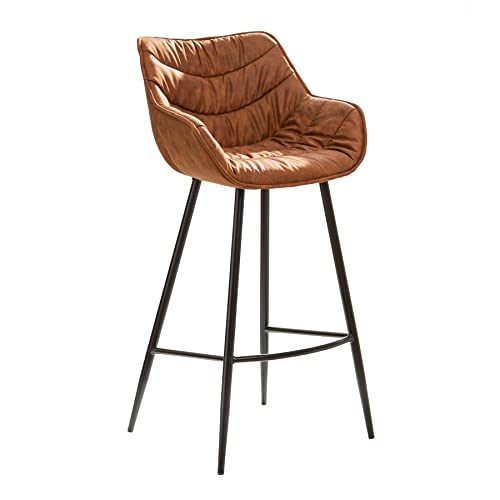 invicta INTERIOR Retro Barhocker The Dutch Comfort antik braun Barstuhl mit Fußablage Tresenhocker Stuhl Hausbar von invicta INTERIOR