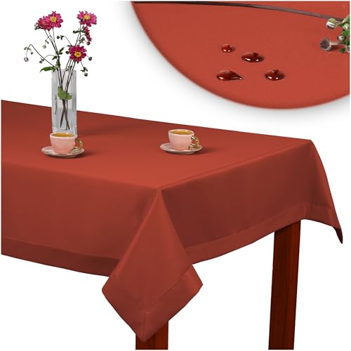 invitta Tischdecke Classic Elegance Terrakotta 100x100 cm, Uni Glatt Elegant mit 5 cm Kuvertsaum Fleckabweisend mit Lotuseffekt 100% Polyester, O5 H200 309 invitta Tischdecke Classic Elegance Terrakotta 100x100 cm, Uni Glatt Elegant mit 5 cm Kuvertsaum Fleckabweisend mit Lotuseffekt 100% Polyester, O5 H200 309 von invitta