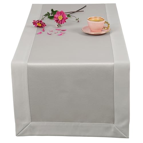 invitta Tischläufer Classic Elegance Grau 40x140 cm, Uni Glatt Elegant mit 5 cm Kuvertsaum Fleckabweisend mit Lotuseffekt 100% Polyester, O5 H200 3267 invitta Tischläufer Classic Elegance Grau 40x140 cm, Uni Glatt Elegant mit 5 cm Kuvertsaum Fleckabweisend mit Lotuseffekt 100% Polyester, O5 H200 3267 von invitta