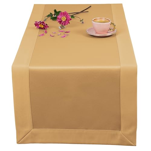 invitta Tischläufer Classic Elegance Honigfarben 40x80 cm, Uni Glatt Elegant mit 5 cm Kuvertsaum Fleckabweisend mit Lotuseffekt 100% Polyester, O5 H200 342 invitta Tischläufer Classic Elegance Honigfarben 40x80 cm, Uni Glatt Elegant mit 5 cm Kuvertsaum Fleckabweisend mit Lotuseffekt 100% Polyester, O5 H200 342 von invitta