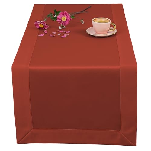 invitta Tischläufer Classic Elegance Terrakotta 40x80 cm, Uni Glatt Elegant mit 5 cm Kuvertsaum Fleckabweisend mit Lotuseffekt 100% Polyester, O5 H200 309 invitta Tischläufer Classic Elegance Terrakotta 40x80 cm, Uni Glatt Elegant mit 5 cm Kuvertsaum Fleckabweisend mit Lotuseffekt 100% Polyester, O5 H200 309 von invitta