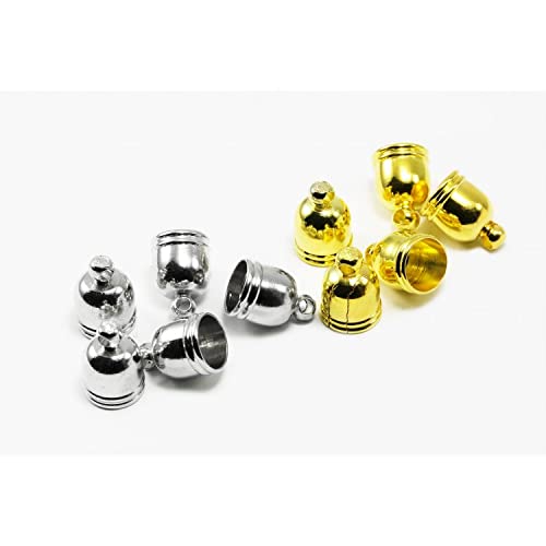 INWARIA Endkappen für Bänder 6 mm Endteile mit Öse Endhülsen Quasten, 10 Stück, S141/6 (Goldfarben, 10) von inwaria