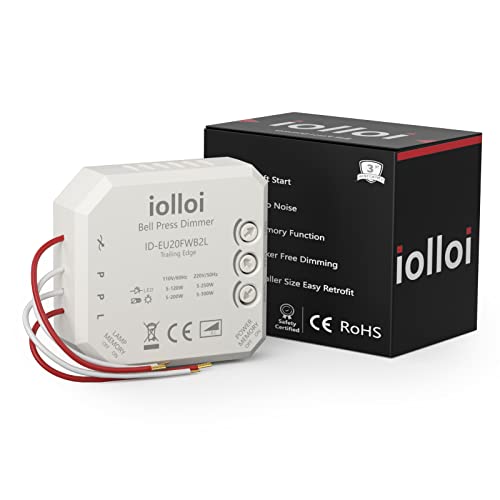 iolloi Unterputz Dimmer Aktor Dimmer Schalter Max 250W LED, 300W Halogen mit Phasenabschnitt-Dimmer, LED Dimmschalter Geeignet für zwei verschiedene Spannungen, Trafos & Leuchten von iolloi