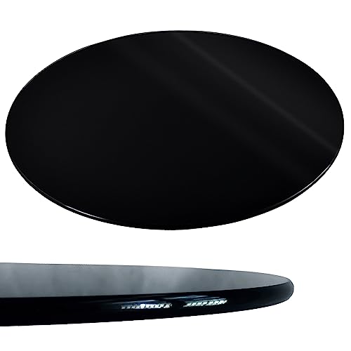 iomangio® Glasplatte Rund Ø 50cm Durchmesser Schwarz - Glasscheibe aus gehärtetem ESG Glas 8mm Dick – Tischplatte aus Sicherheitsglas Glas - Ideal als DIY Glastisch Tisch Glas Platte von iomangio