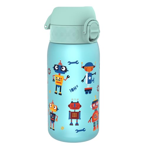Ion8 Kinder Trinkflasche, 350ml, Auslaufsicher, Einhandöffnung, Sichere Verriegelung, Spülmaschinenfest, BPA-frei, Tragegriff, Klappdeckel, Leicht zu Reinigen, Klimaneutral, Roboter, Design Ion8 Kinder Trinkflasche, 350ml, Auslaufsicher, Einhandöffnung, Sichere Verriegelung, Spülmaschinenfest, BPA-frei, Tragegriff, Klappdeckel, Leicht zu Reinigen, Klimaneutral, Roboter, Design von ion8