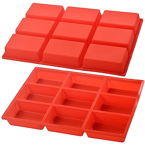 ionEgg 2 Stück Silikon Mini Kastenform Antihaft Brotform 9 Hohlraum Backform für Laib Kuchen Brot Hackbraten von ionEgg