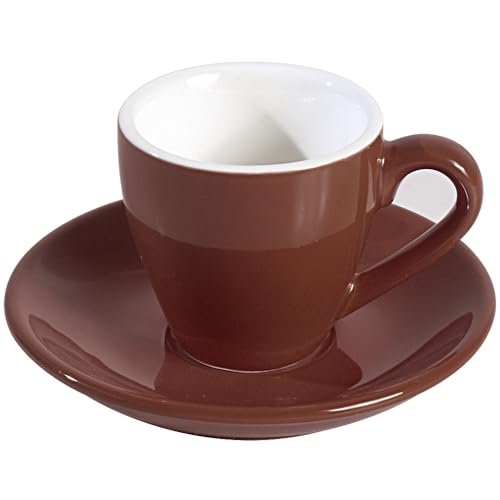 ionEgg Espressotasse aus Porzellan mit Untertasse, Espressotasse, 80 ml, Braun von ionEgg