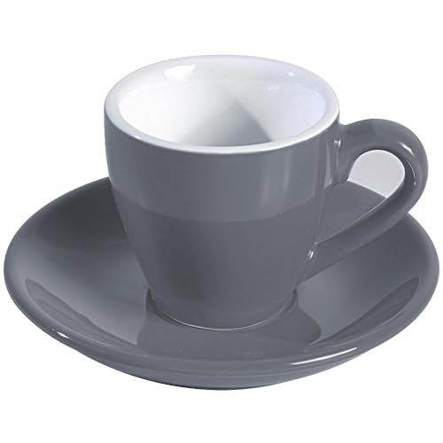 ionEgg Espressotasse aus Porzellan mit Untertasse, Espressotasse, 80 ml, Grau von ionEgg