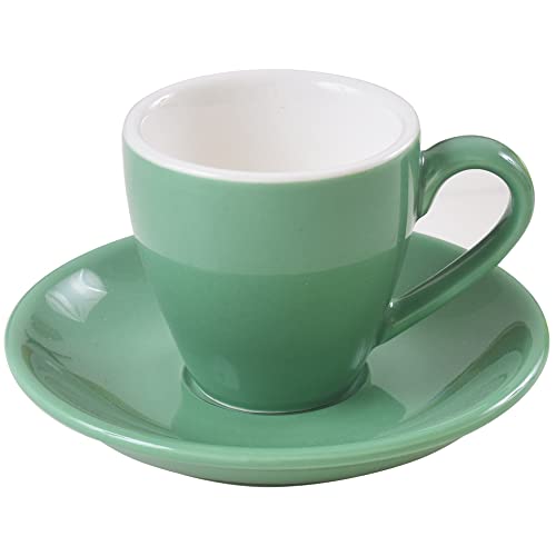 ionEgg Espressotasse aus Porzellan mit Untertasse, Espresso-Schnapsbecher, 80 ml, Cyan von ionEgg