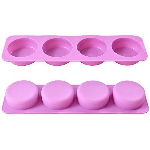 ionEgg Silikon-Cupcake-Form, runde Silikonform für die Herstellung von 2,4-Zoll-Zylinder-Cupcakes und -Muffins, 2er-Pack von ionEgg