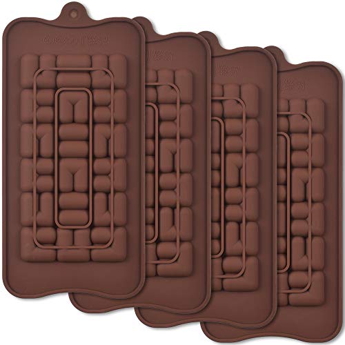 ionEgg Silikon Schokoladentafelformen, Break Apart Schokoladenformen, hausgemachte Protein- und Energieriegelformen, 4 Packungen von ionEgg