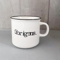 Keramik Tasse Becher Vintage Für Rechtshänder Und Linkshänder "Übrigens Mir Egal" von iopla