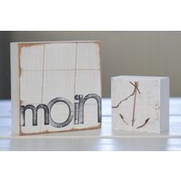 Text Kunst An Der Wand "Moin" Und Mini "Anker" Text Kunst An Der Wand "Moin" Und Mini "Anker" von iopla