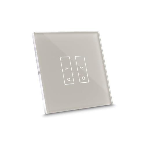iotty E2S PLUS, WLAN Schalter für Jalousien und Rollläden, kompatibel Google Home, Alexa und Siri, iOS und Android App, hinterleuchtetes Glas-Touchfeld, Temperatur- und Helligkeitssensoren, Beige von iotty
