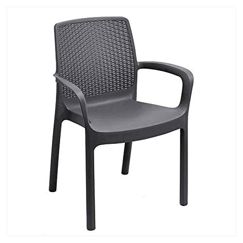 Stapelbarer Stuhl mit Rattaneffekt, Made in Italy, weiße Farbe, Maße 54 x 82 x 60,5 cm von ipae progarden