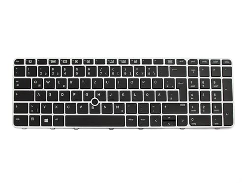 ipc-computer LiteOn SG-81100-2DA Original Tastatur DE (deutsch) schwarz/Silber matt mit Backlight und Mouse-Stick für EliteBook 755 G3 von ipc-computer