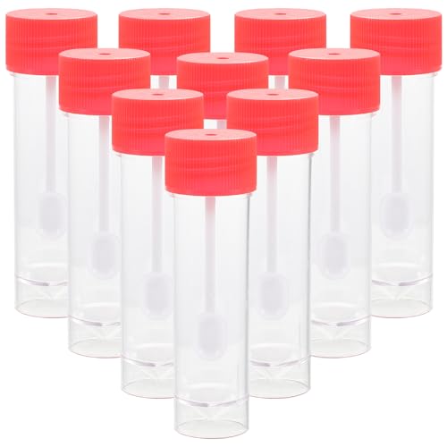 iplusmile Labor Stücke Urinbecher - 25 Stück Stuhlprobenröhrchen, Kotprobenröhrchen Hund mit Löffeldeckel 25ML, Urinbecher, Probenröhrchen für Schwangerschaftstest(Flaschendeckelfarbe zufällig） von iplusmile