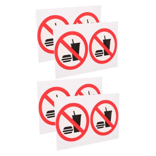 iplusmile 4 Stücke Sicherheitswarnschild Aufkleber ssen Und Trinken Verboten Für Fenster Und Türen Minimalistisches Design Für Restaurants Und Einzelhandel Einfache Anbringung 5x5cm von iplusmile