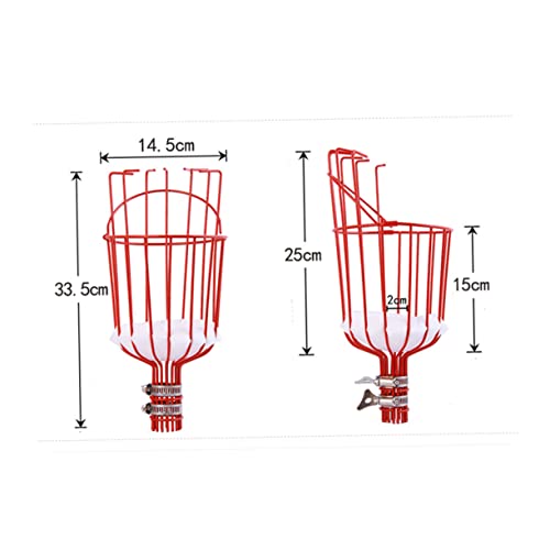 iplusmile 1 Satz Obstpflücker Obstbaum Greifwerkzeug zum Obstpflücken Pflückerstange mit Korb Ernte aus abnehmbar obstgärtchen obstbäume Fruchtpflücker Obstpicker -Werkzeug Fruchtfänger rot von iplusmile