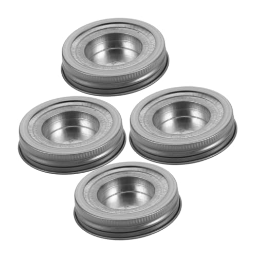 iplusmile 1 Set Einmachglas Kerzenabdeckungen Metall Konservendeckel Künstlerischer Kerzendeckeleinsatz Metalldeckel Kerzenhalter Weite Öffnung Einmachglasringe Normale Öffnung von iplusmile