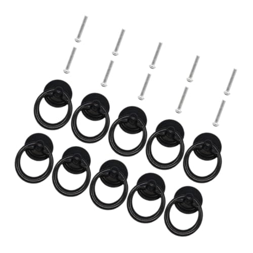 iplusmile 10 Stück Runde Möbelgriffe für Schwarze Ziehknöpfe aus Metall Ergonomisches Design für Küchenschränke Kommoden und DIY Projekte von iplusmile