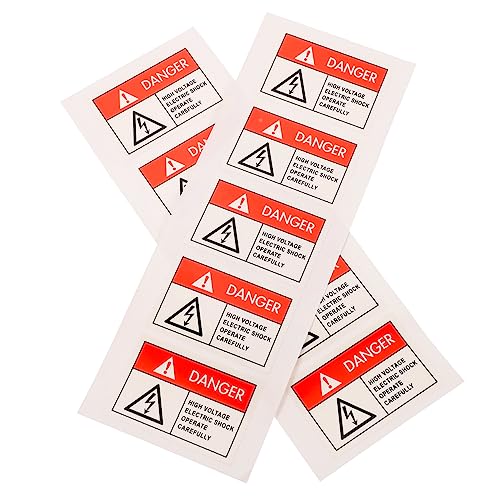 iplusmile 10 Stück Sicherheitsaufkleber Selbstklebend Klare Aufschrift Warnschild für Elektrogeräte für Haushalt und Büro von iplusmile