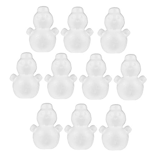 iplusmile 10 Stück Teiliges DIY Schaumstoff Schneemann Modell Kleine Weiße Schaumornamente Handbemalbar Sicher und Langlebig für Kreative Bastelprojekte und Kinderspielzeug von iplusmile