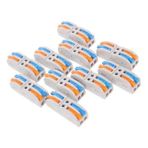 iplusmile 10 Stück Teiliges Kompakte Hebel klemmen Elektrische Kabelverbinder für Flexible und Starre Leiter Schnellsteckverbinder ohne Werkzeug Geeignet für Heim Fahrzeuginstallationen von iplusmile