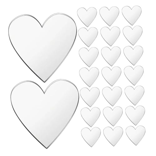 iplusmile 100 Stück Liebesspiegelaufkleber Mini-Herzspiegel Spiegelschild-Aufkleber Selbstklebende Spiegelfliesen Kleiner Herzspiegel Herz Spiegel wandtattoo Spiegel Aufkleber Acryl Silber von iplusmile