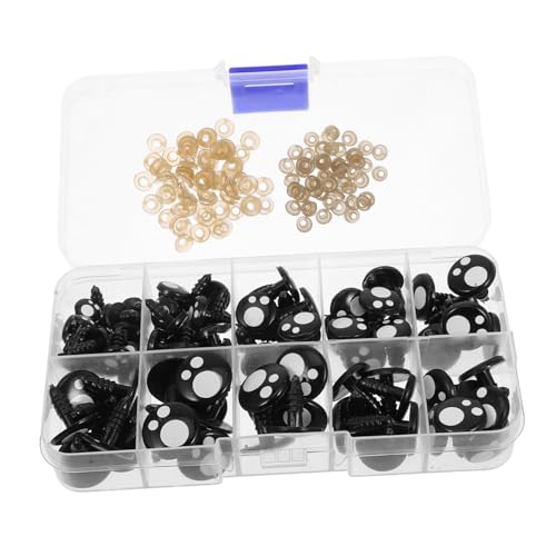 iplusmile 100 Stück Sicherheitsaugen mit Unterlegscheiben aus Abs Kunststoff Realistische Amigurumi Augen für Puppen und Kuscheltiere zum Häkeln und Basteln iplusmile 100 Stück Sicherheitsaugen mit Unterlegscheiben aus Abs Kunststoff Realistische Amigurumi Augen für Puppen und Kuscheltiere zum Häkeln und Basteln von iplusmile