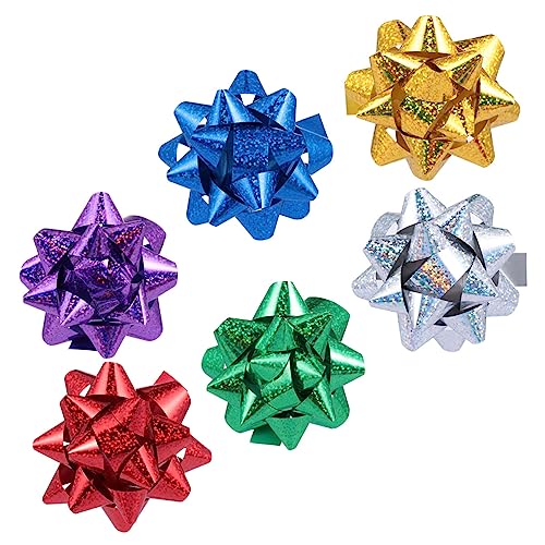 iplusmile 100stücke Selbstklebende Geschenkschleifen Mischfarben Reflektierende Pull-blumen Für Kreative Verpackungen Für Feste Geburtstage Einweihungen Und Mehr von iplusmile
