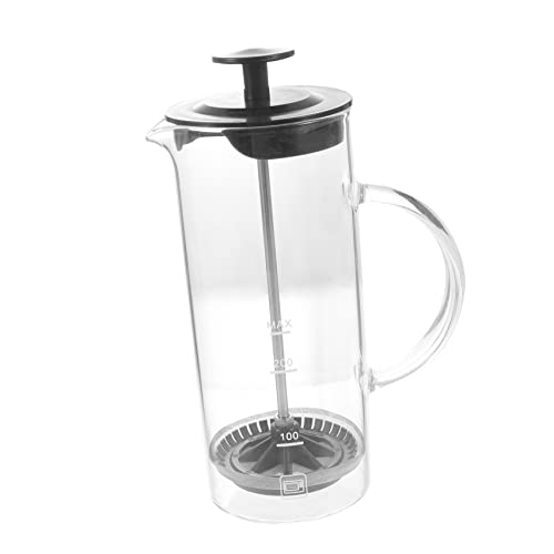 iplusmile 1Stück Milchaufschäumer mit Schwarzem Deckel Handbetriebene Milchblubber für Perfekten für Zuhause und Kaffeeliebhaber zu Bedienen von iplusmile
