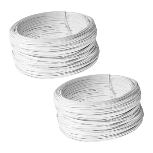 iplusmile 2 Rollen Beschichteter Draht Dünner Pflanzen Vinyl Gartendraht Zaun Für Gartenbindedraht Spalierdraht Gartendraht PVC Umwickelter Draht Bindedraht Weiß Verzinkter von iplusmile