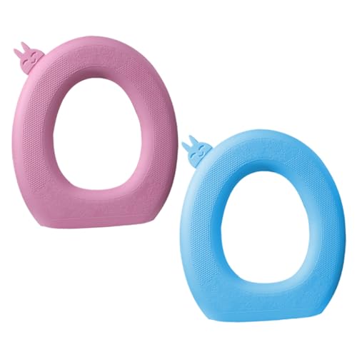 iplusmile 2 STÜCK wasserdichte Eva Toilettensitzauflagen Selbstklebend Faltbare Leichte Wc Sitzkissen Hautfreundlich Waschbar Komfortable Badezimmer Toilet Seat Pads für Jahreszeiten von iplusmile