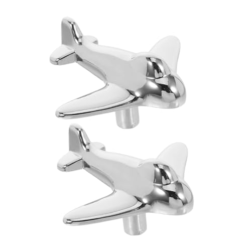 iplusmile 2 Sätze Kinderschrankgriffe Flugzeug Design Zinklegierung Möbelknöpfe Robuste Schubladengriffe für Kinderzimmer Einfache Montage Modern für Kleiderschränke Kommoden und Schränke von iplusmile