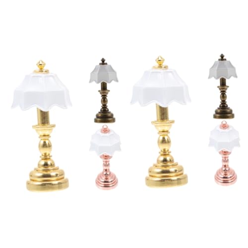 iplusmile 2 Sätze Mini-schreibtischlampenmodell Für Lichter Miniaturen Mini-hauslampe Miniatur-nachttischlampe Mini-möbelmodell Mini-hauslichtmodell Metall 3 Stück * 2 von iplusmile