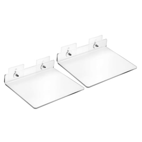 iplusmile 2 Stück Acryl Wandregal Form Selbstklebend Ohne Bohren Klare Wandablage Für Bad Küche Wohnzimmer Ordnung Kleines Raum Wandablage Organizer von iplusmile