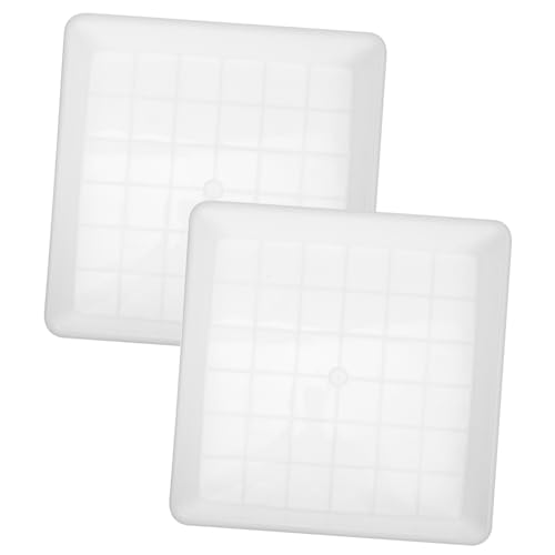 iplusmile 2 Stück Blumentopf Tablett Abfluss Anlage Groß Pflanzentopfsaucer Blumentablett Drinnen Untertasse Quadratischer Untersetzer Für Blumentöpfe Seicht Tabletts Fänger PVC Weiß von iplusmile