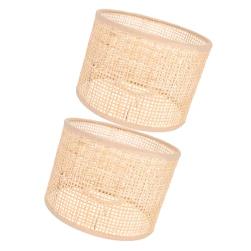 iplusmile 2 Stück Geflochtener Lampenschirm Rattan Woven Pendant Light Cover Leicht Kompakt Robust Einfach Montierbar Für Wohnzimmer Schlafzimmer Dekorative Lampenabdeckung von iplusmile