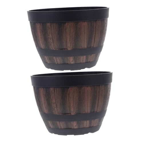 iplusmile 2 Stück Holzfass Blumentopf Anlage schrullig Weiden künstlich große blumentöpfe im freien blumenkübel pflanzentopf Garten-Planter Pflanzschale Terrassenpflanzgefäße Plastik Brown iplusmile 2 Stück Holzfass Blumentopf Anlage schrullig Weiden künstlich große blumentöpfe im freien blumenkübel pflanzentopf Garten-Planter Pflanzschale Terrassenpflanzgefäße Plastik Brown von iplusmile