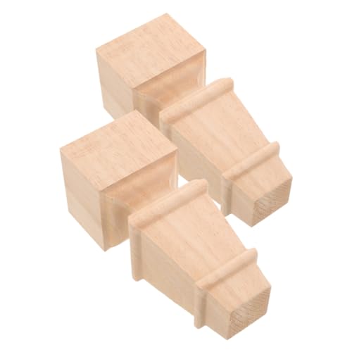 iplusmile 2 Stück Massive Holz Möbelfüße Stabile Möbelbeine Naturholz rutschfest Widerstandsfähig Vielseitig Einsetzbar für Schreibtisch Kommode Sofa und Dresser von iplusmile