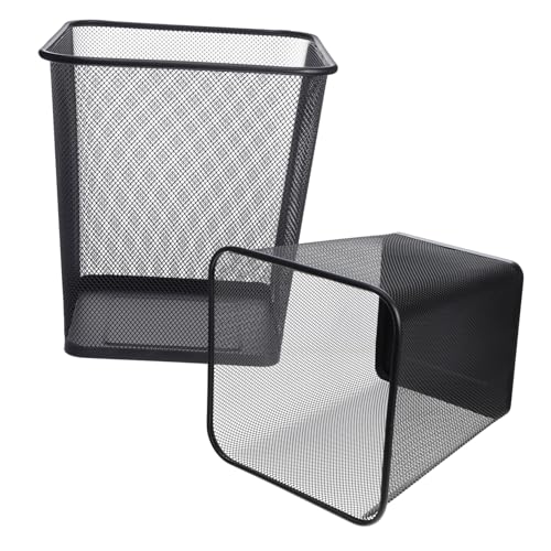 iplusmile 2 Stück Metall Mesh Mülleimer Stabiler Drahtkorb für Büro und Haushalt Großer Quadratischer Papierkorb Vielseitiger Abfallbehälter für Küche Bad und Schreibtisch Schwarzer iplusmile 2 Stück Metall Mesh Mülleimer Stabiler Drahtkorb für Büro und Haushalt Großer Quadratischer Papierkorb Vielseitiger Abfallbehälter für Küche Bad und Schreibtisch Schwarzer von iplusmile