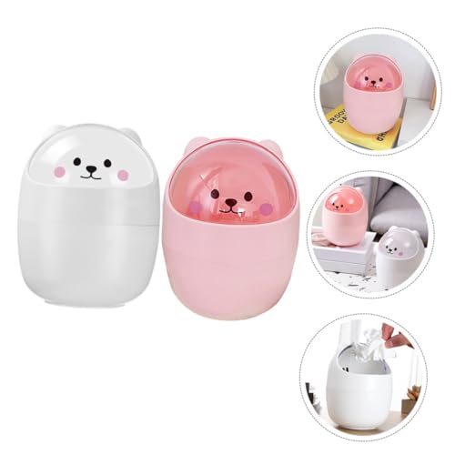 iplusmile 2 Stück Niedliche Kleine Desktop mülleimer mit Deckel Kompakter Abfalleimer für Schlafzimmer Büro und Küche Platzsparend Klappbarer Deckel Robustes Material Weiß und Rosa iplusmile 2 Stück Niedliche Kleine Desktop mülleimer mit Deckel Kompakter Abfalleimer für Schlafzimmer Büro und Küche Platzsparend Klappbarer Deckel Robustes Material Weiß und Rosa von iplusmile