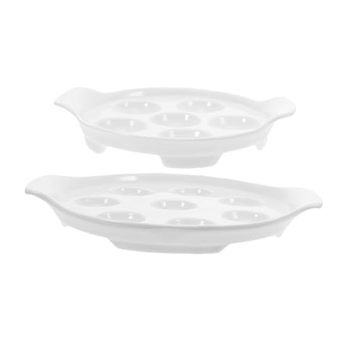iplusmile 2 Stück Teiliges Keramisches Escargot Backform und Löchern Hitzebeständig Rutschfeste Basis Französisches Schneckengericht für Gastronomie und Catering von iplusmile