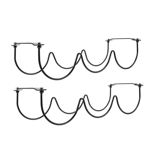 iplusmile 2 Stück Teiliges Schwarzes Wand Weinregal aus Hochwertigem Schmiedeeisen Platzsparend Robust mit Dickem Drahtdesign zur Stilvollen Weinflaschenpräsentation für Weinliebhaber und von iplusmile