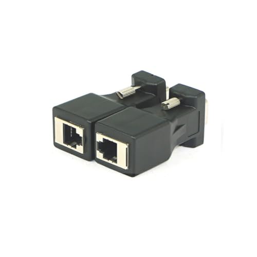 iplusmile 2 Stück Vga Extender Adapter Kabel Vga zu Netzwerkverlängerung Signalverstärker für Computer LCD Tv Projektoren Schwarz von iplusmile